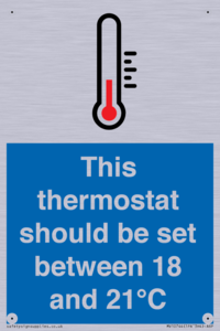 This thermostat should be set between 18 and 21°C